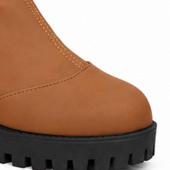 Buckle & Bloom Double-Buckle Chunky-Heel Ankle Boots - Elena Harper