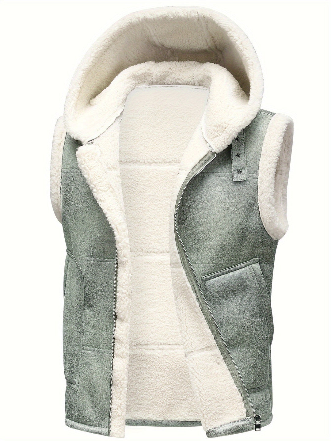 Hooded Vest with Zipper for Men - Elena Harper