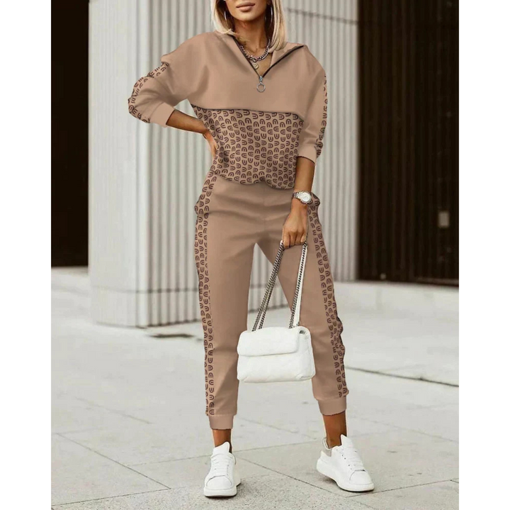 Hailey Women's Tracksuit Set Checked Hoodie and Joggers, view 3 - Elena Harper