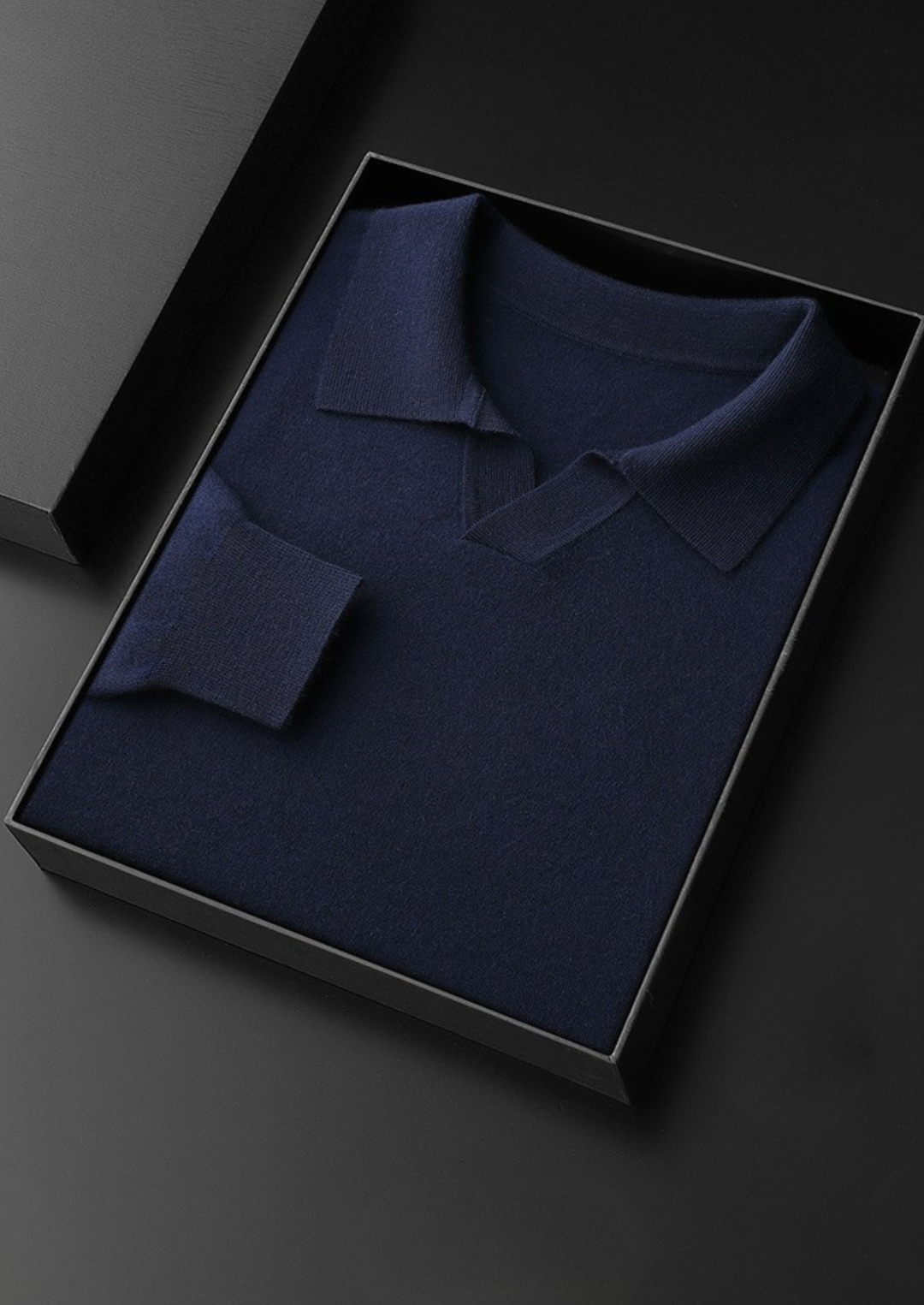 Emma & Rose cashmere buttonless sweater polo — premium knitwear