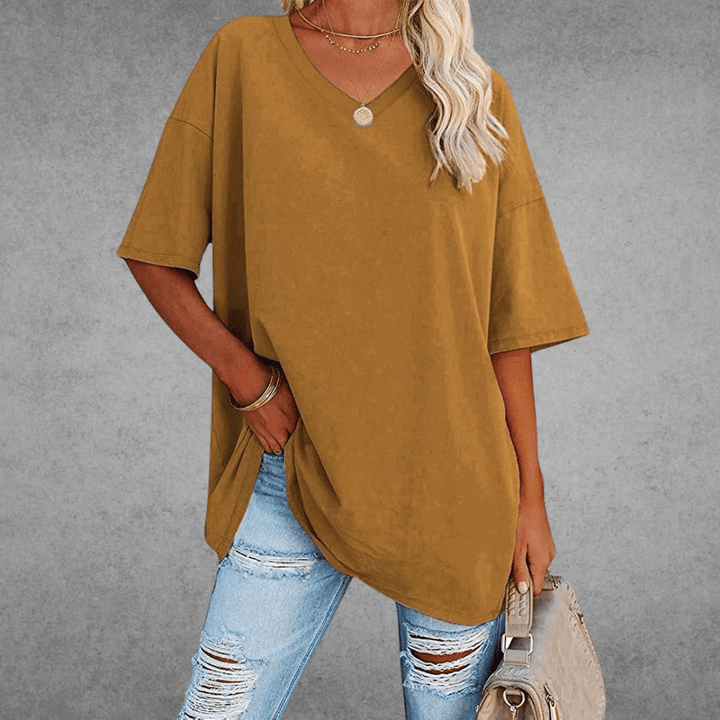 Nikita | Stylish Oversized V-Neck T-shirt
