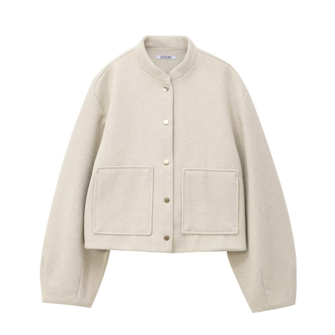 Loose Button-Up Shirt Jacket for Women - Simple and Casual