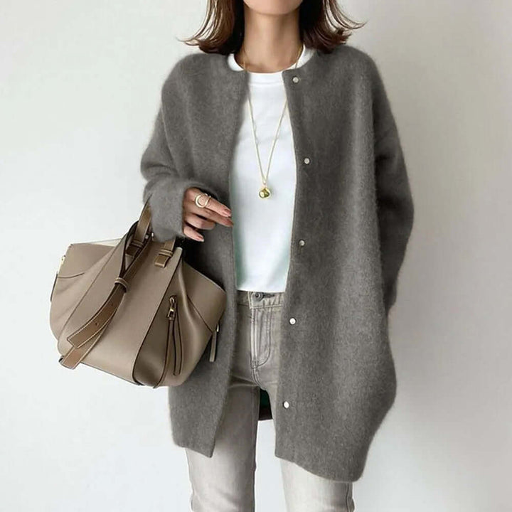 Women's Knitted Cardigan with Button Closure