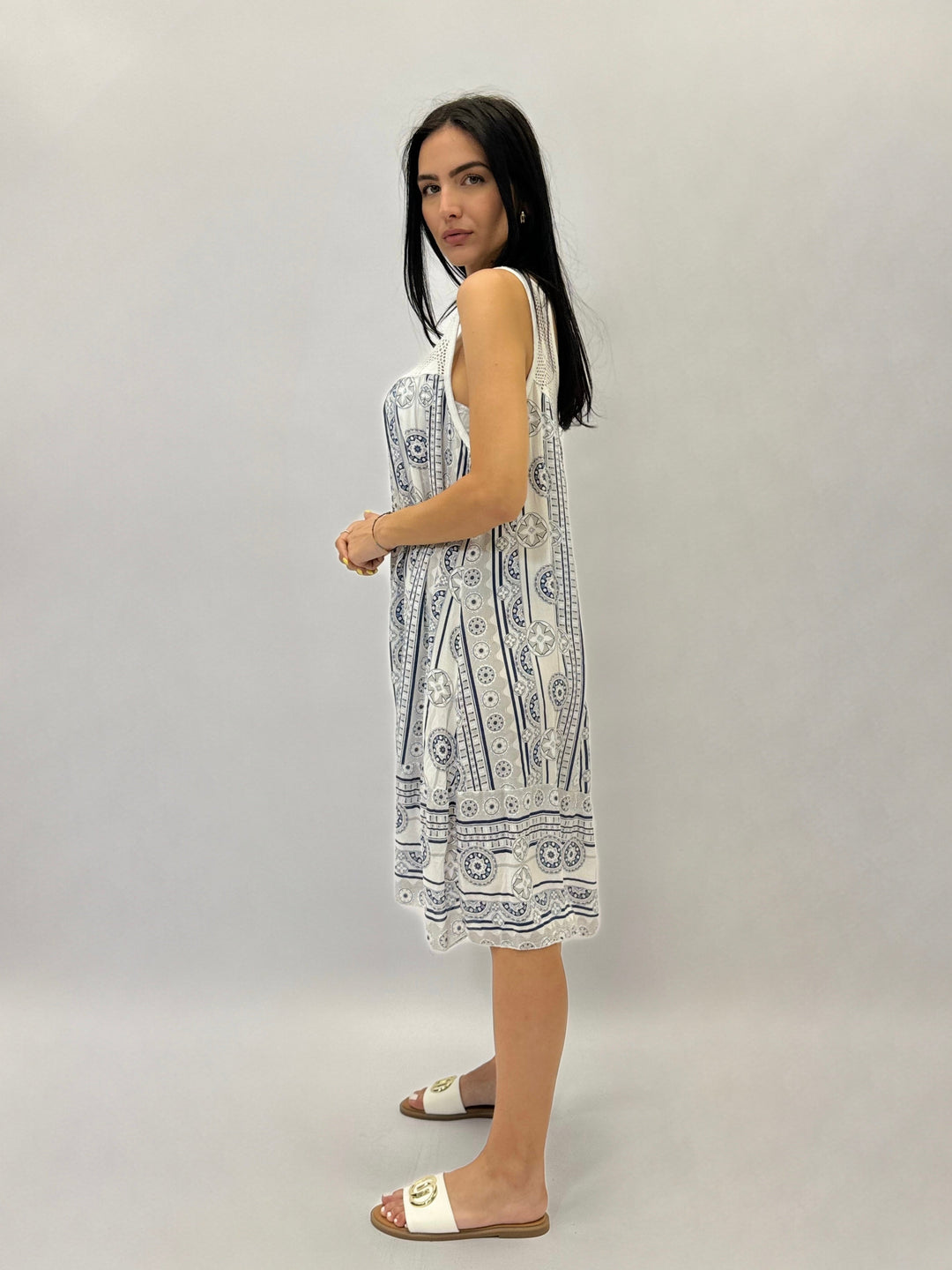 Dominique™  |  Sleeveless Dress soft luxurious fabrics Details