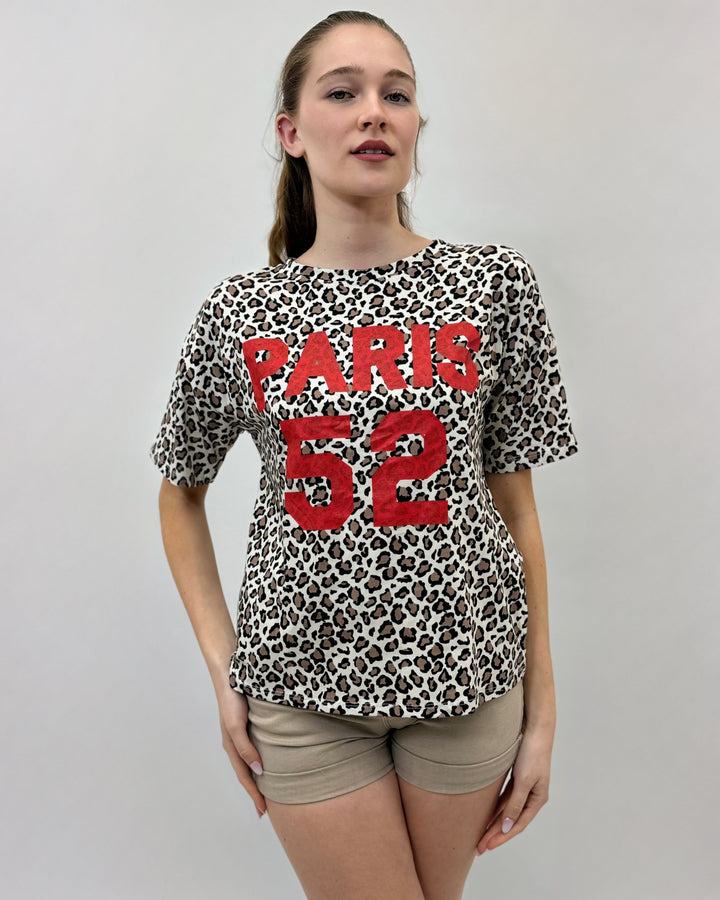Leopard™  |  Print Top Paris Writing