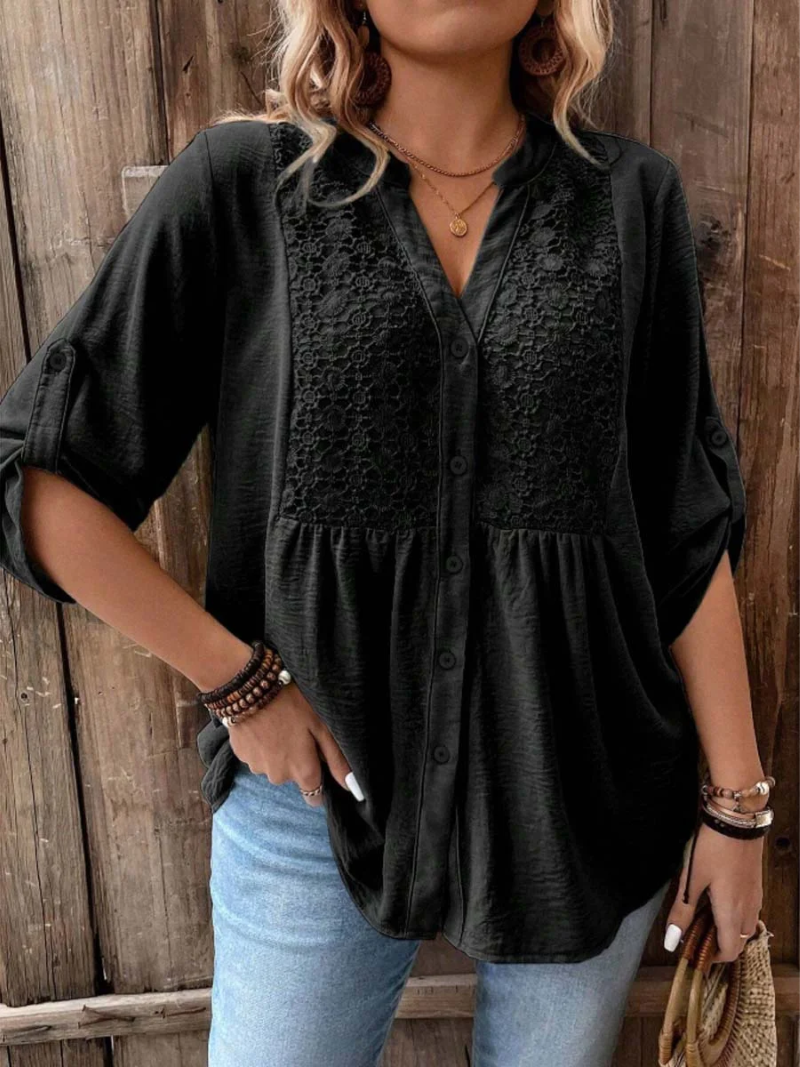 Noor™  |  Blouse V-neck Buttons