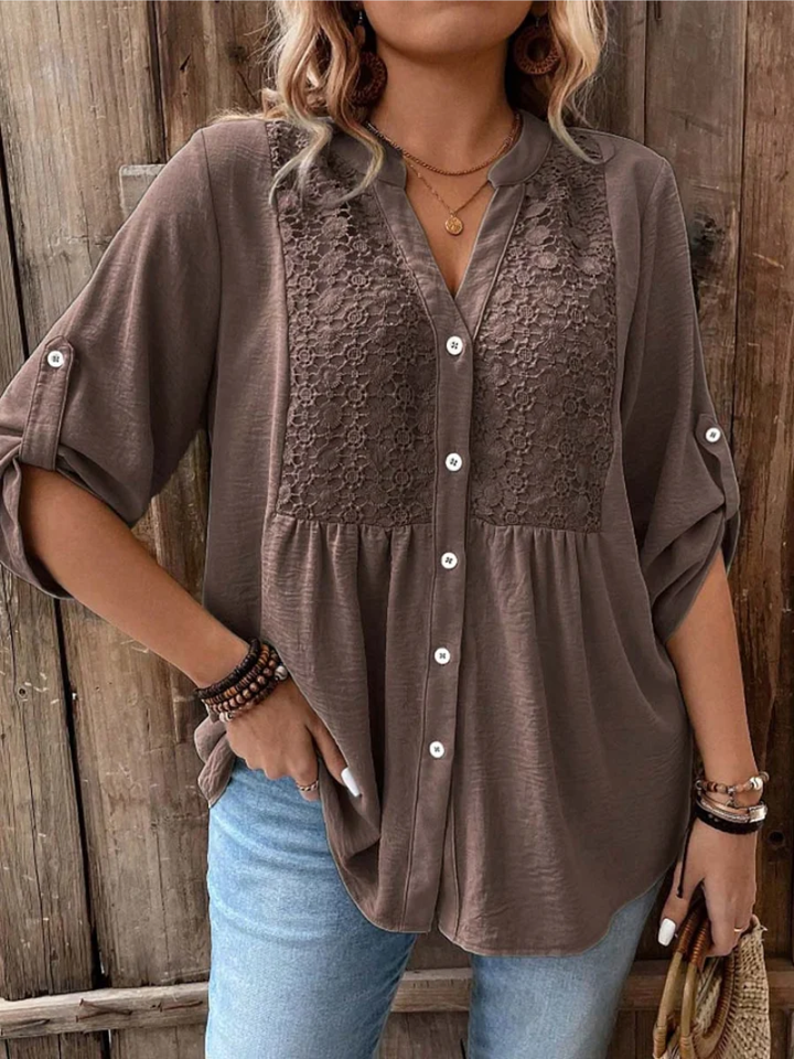 Noor™  |  Blouse V-neck Buttons