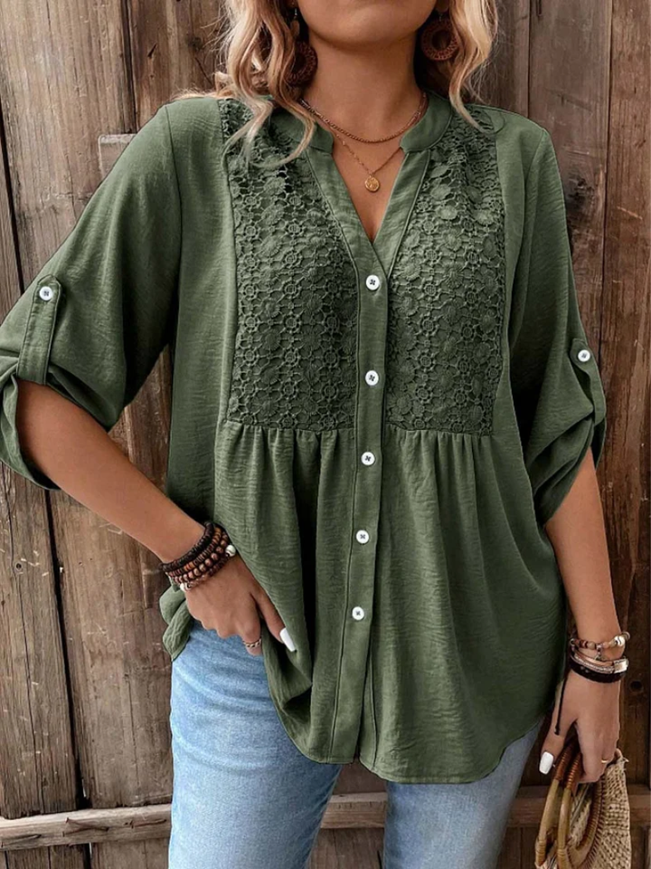 Noor™  |  Blouse V-neck Buttons
