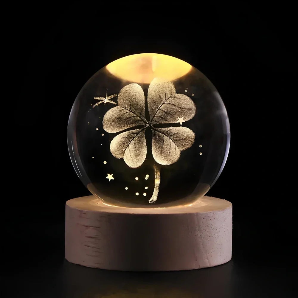 Glowing Crystal Ball with 3D Engraving Night Light