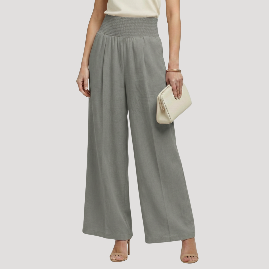 Women's Smocked Waist Wide Leg Pants