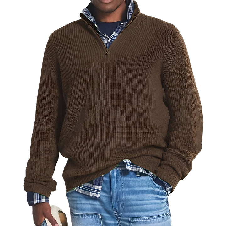 Edward Modern Pullover with Half-Zip, view 4 - Elena Harper