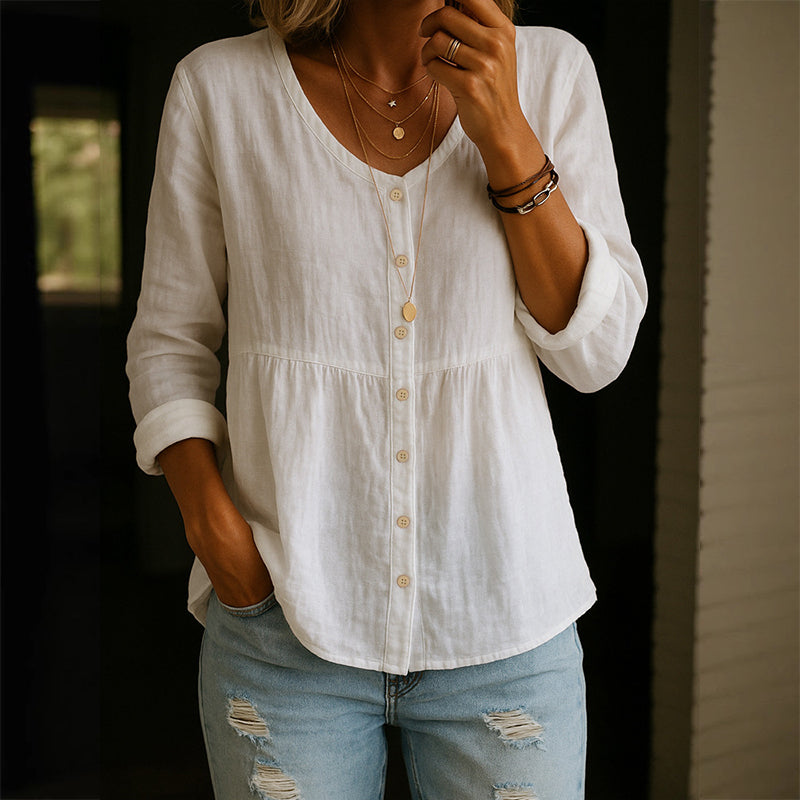 Casual Solid Color Shirt - Elena Harper