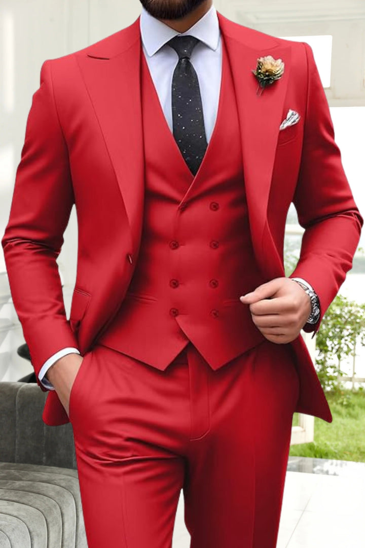 Gremist Peak Lapel Slim Fit 3-Piece Suits - Elena Harper