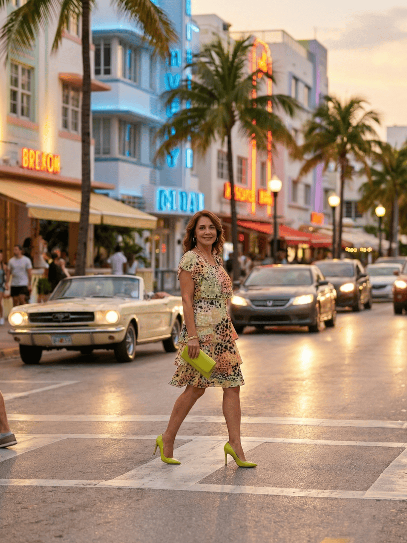 Emma & Rose Cape Town Nohea™ abstract knee-length dress with a stylish design, perfect for elegant daytime or evening wear.