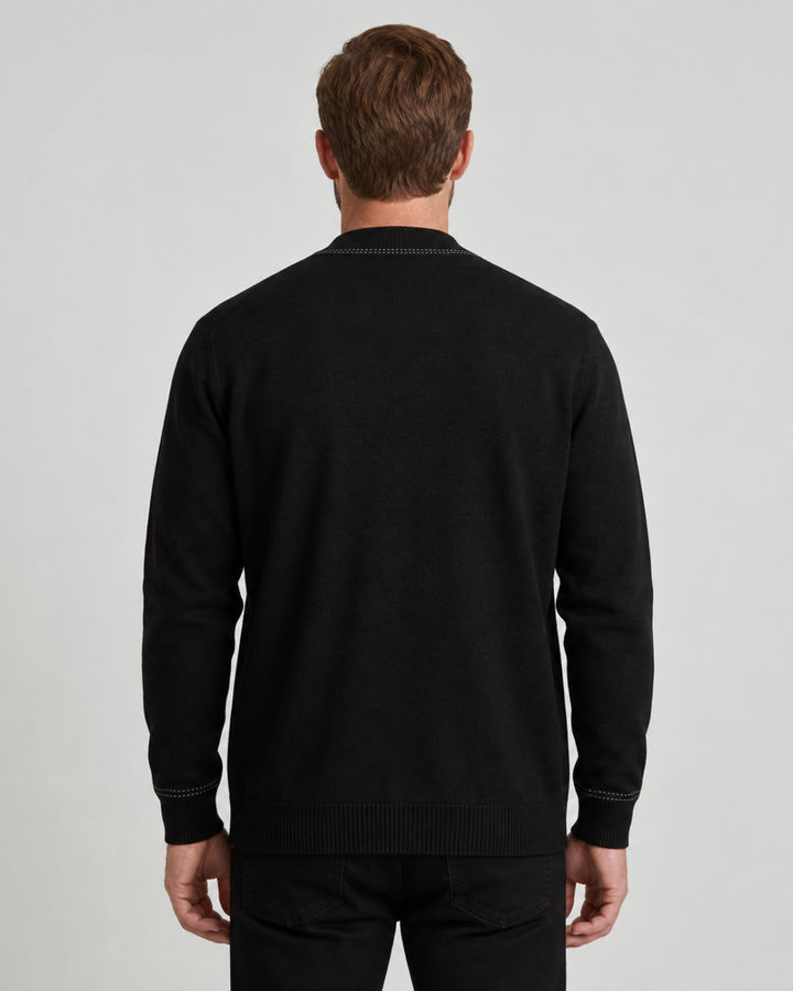 Jacquard Wool Blend Cardigan For Men