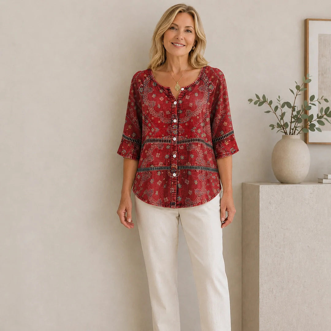 Inès™  |  Vintage Print Blouse