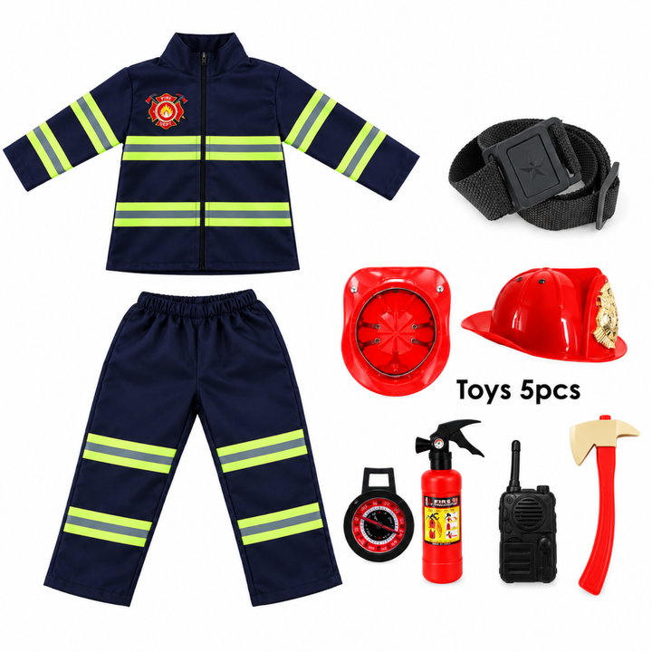 Kids Firefighter Costume Set with Helmet and Accessories