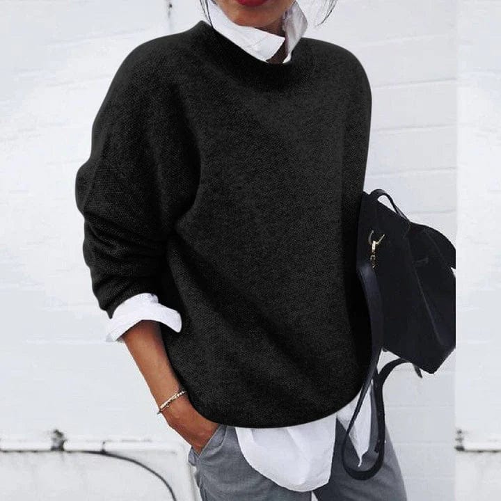 Émilie - Elegant Oversized Sweater with High Collar