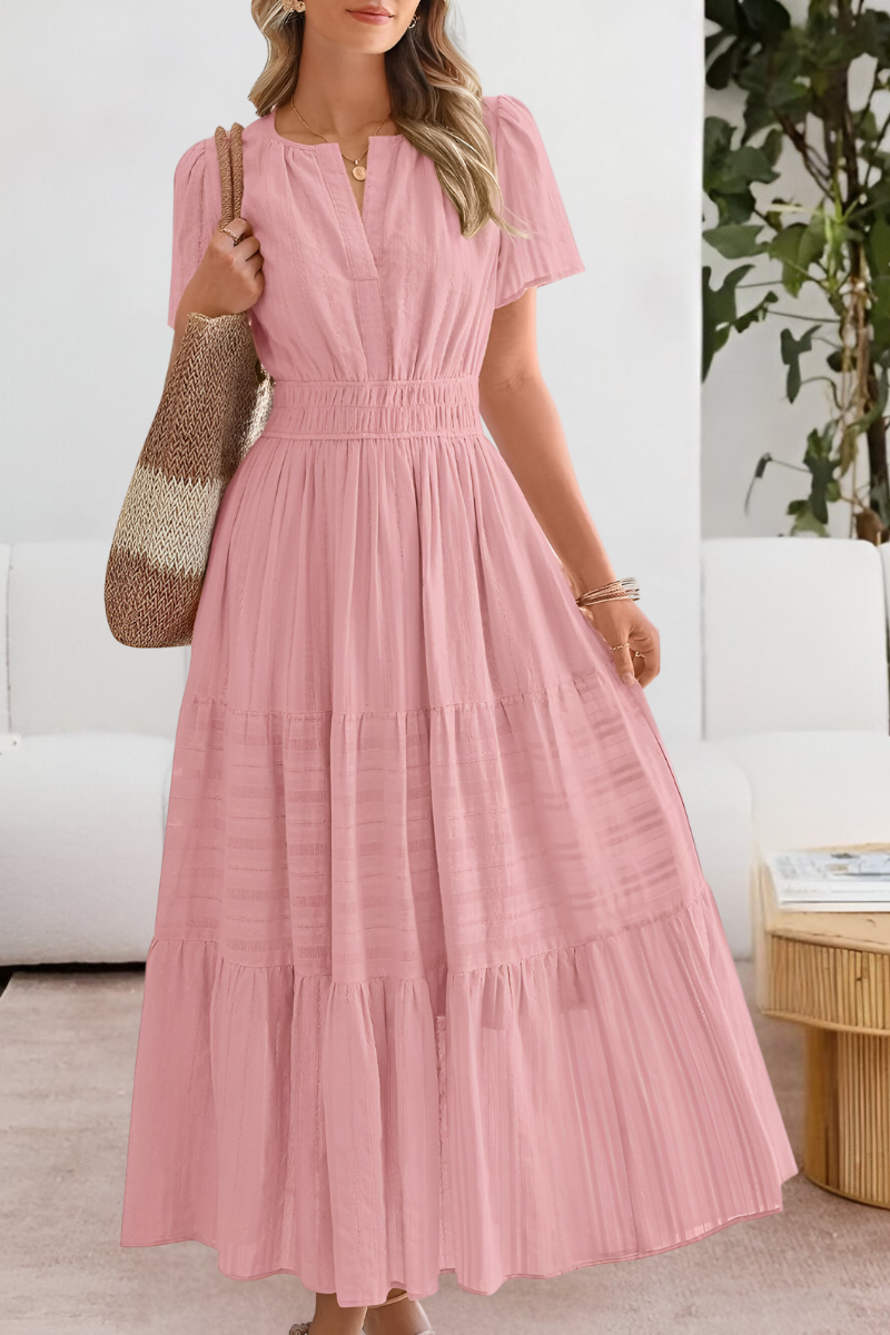 Chloe Evans | Tiered Flutter-Sleeve Summer Maxi Dress For Women