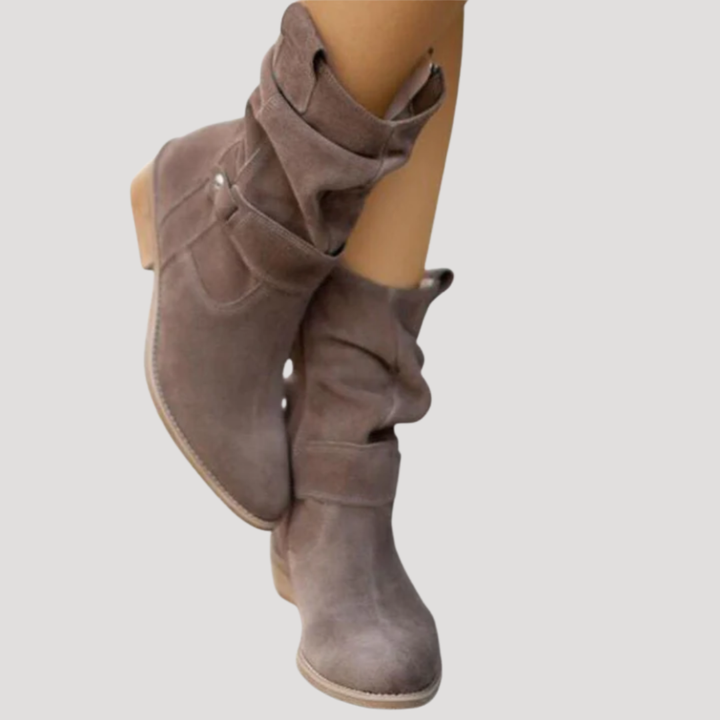 Women's Western Ankle Boots with Buckle