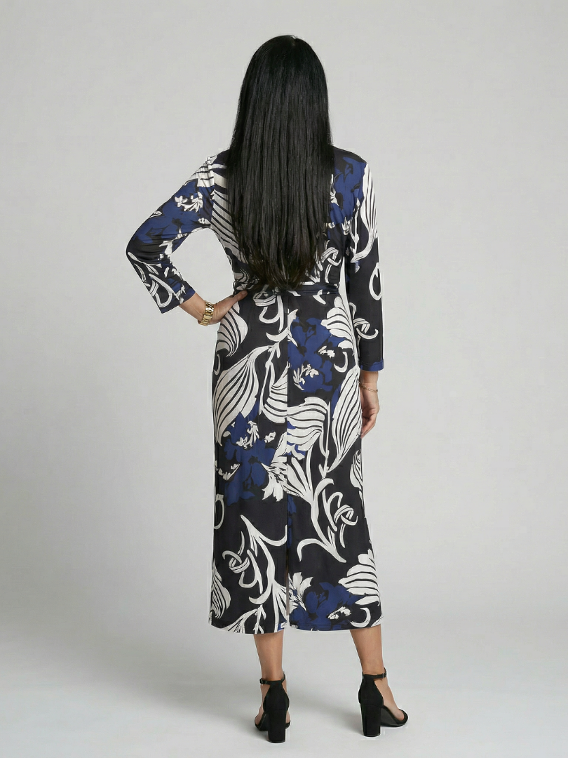 Elden Relaxed Wrap Midi Dress - Elena Harper