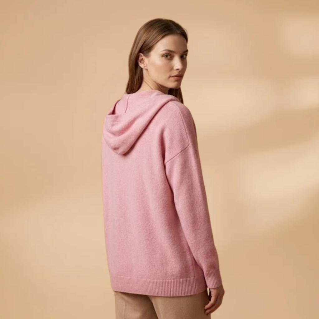 Women's Cardigan with Hood and Button Closure
