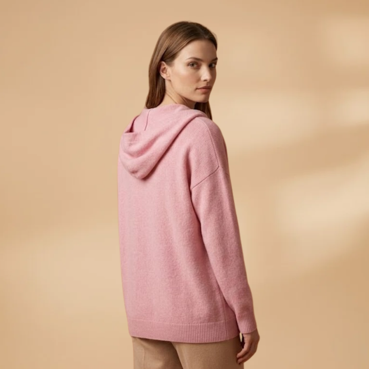 Women's Cardigan with Hood and Button Closure