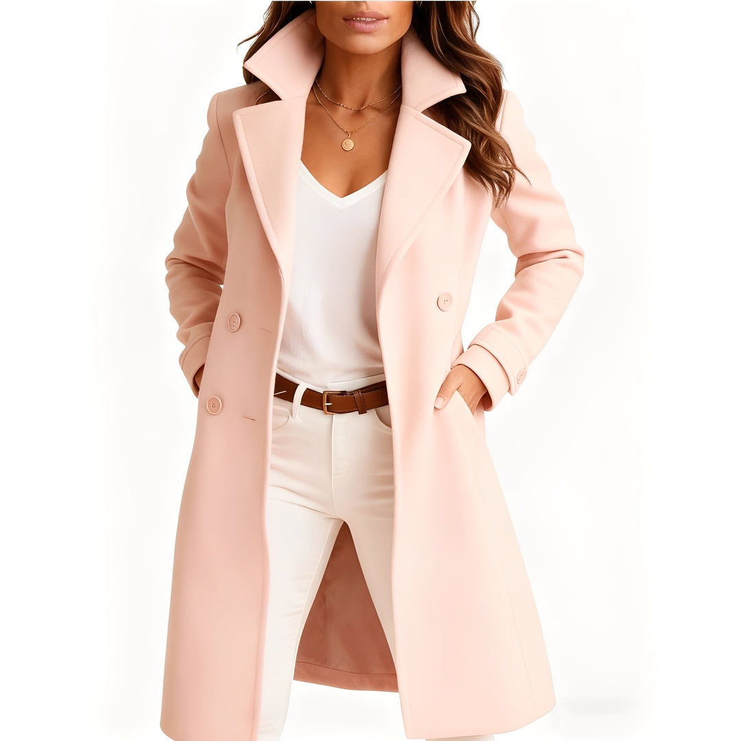 Camille Elegant Women's Coat with Pockets, view 4 - Elena Harper