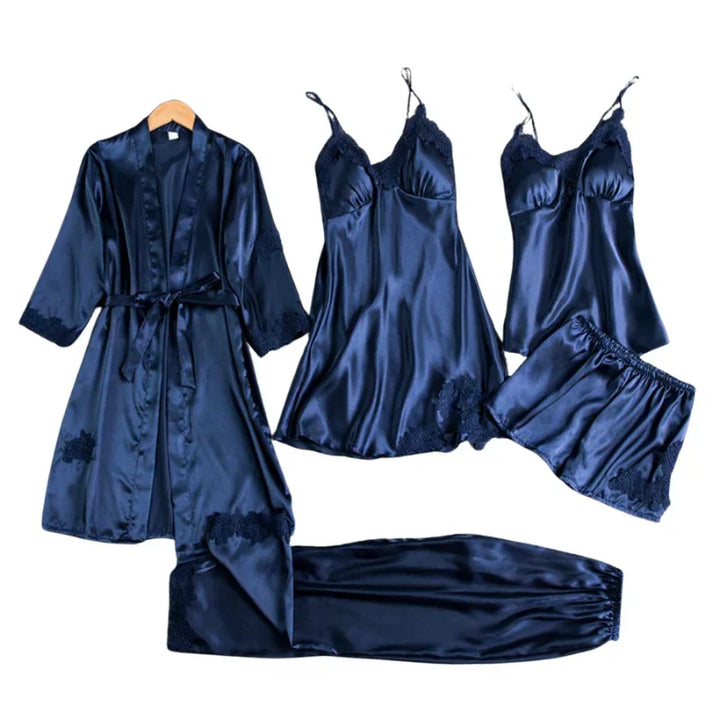 Audrey 5 Piece Satin Set, view 5 - Elena Harper