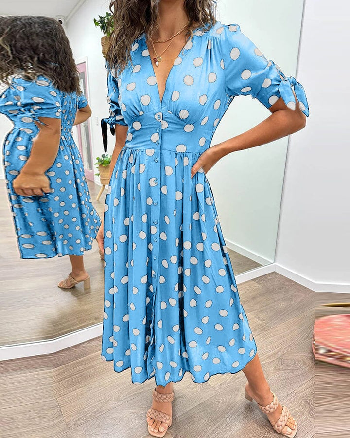 Bellamy - V-Neck Dress with Dots