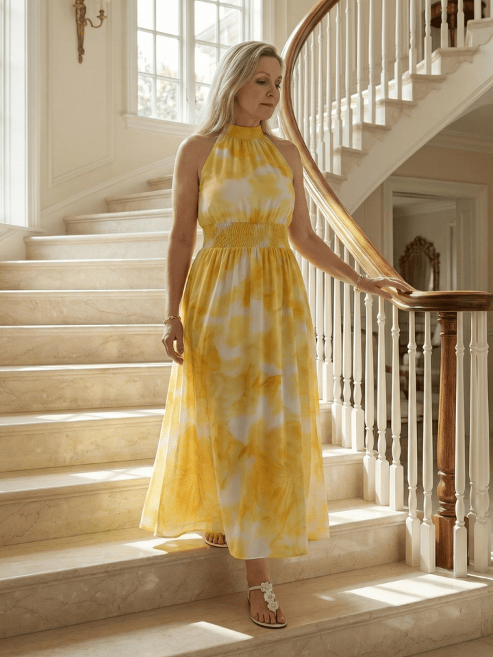 Sylin™  |  Gathered Halter Midi Dress