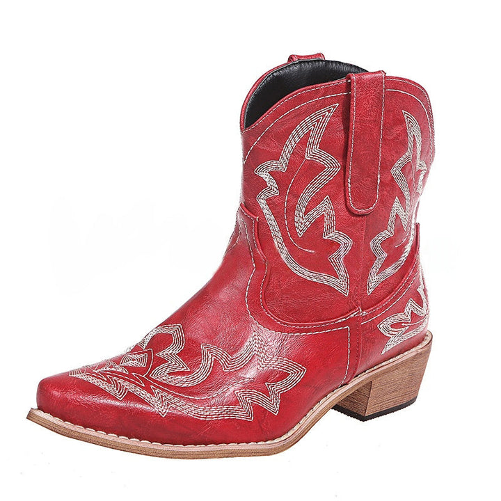 Laurice - Stylish Embroidered Leather Cowboy Boots