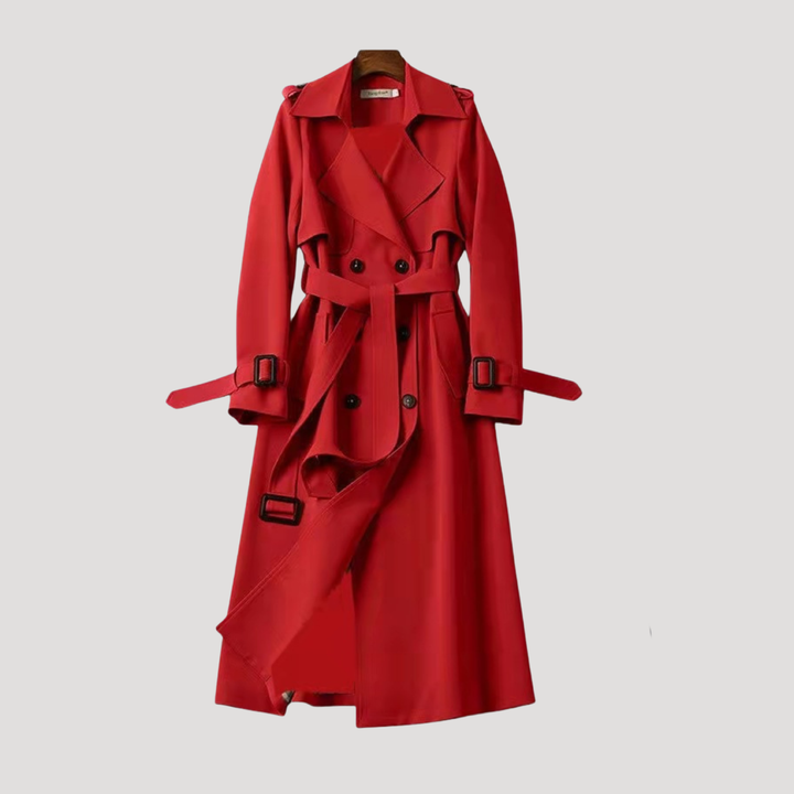 Women's Belted Double-Breasted Trench Coat – Timeless Elegant Style