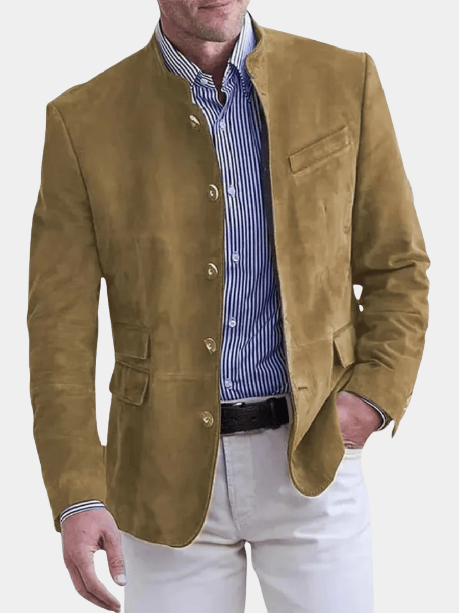 LAURENT MONACO | SUEDE COLLARED JACKET FOR MEN