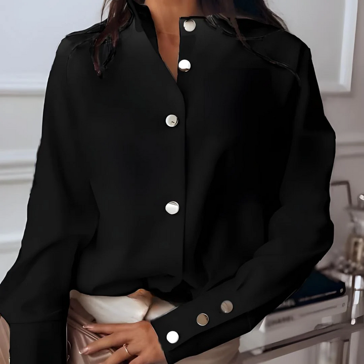 Stylish Women's Shirt with Button Placket & Classic Collar Norea, view 5 - Elena Harper