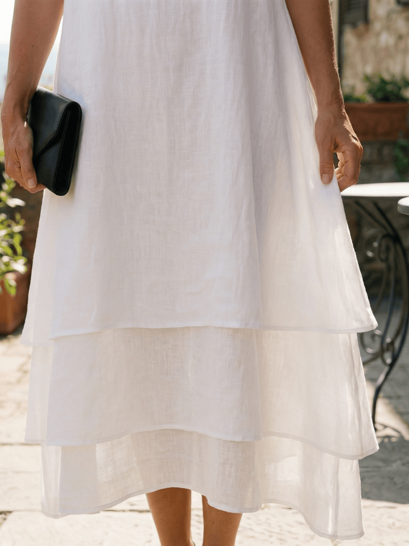 Emma & Rose Cape Town Belen™ soft layered dress with flowing fabric and relaxed fit, perfect for casual or elegant occasions.