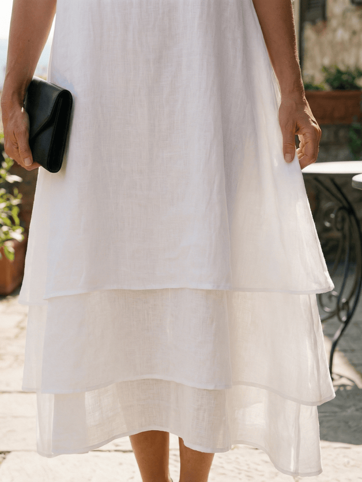 Emma & Rose Cape Town Belen™ soft layered dress with flowing fabric and relaxed fit, perfect for casual or elegant occasions.