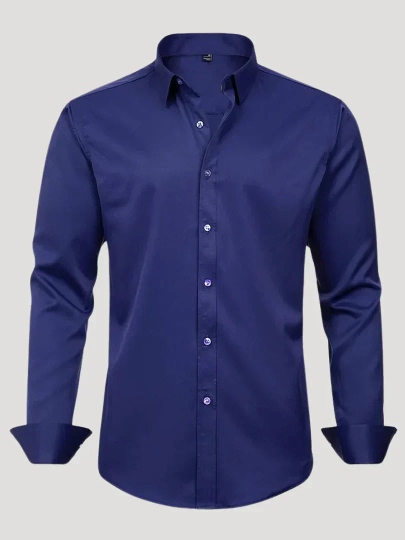 Bordon Non-Iron Stretch Shirt with Button Placket - Elena Harper