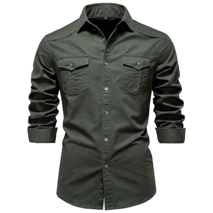 Sampath Long-Sleeve Cotton Shirt, view 2 - Elena Harper