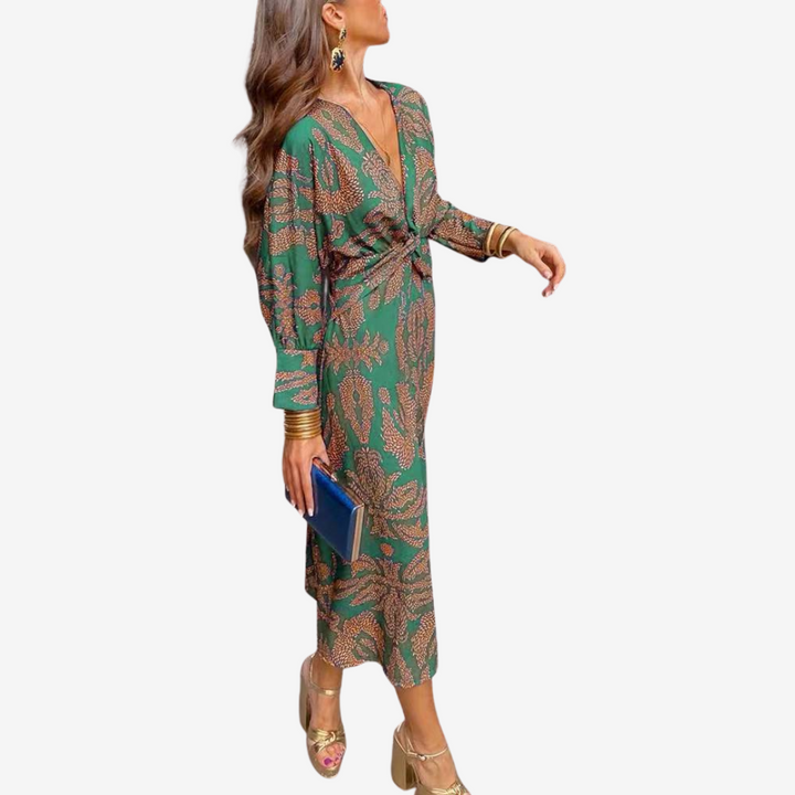 Doriane Midi Wrap Dress - Elena Harper