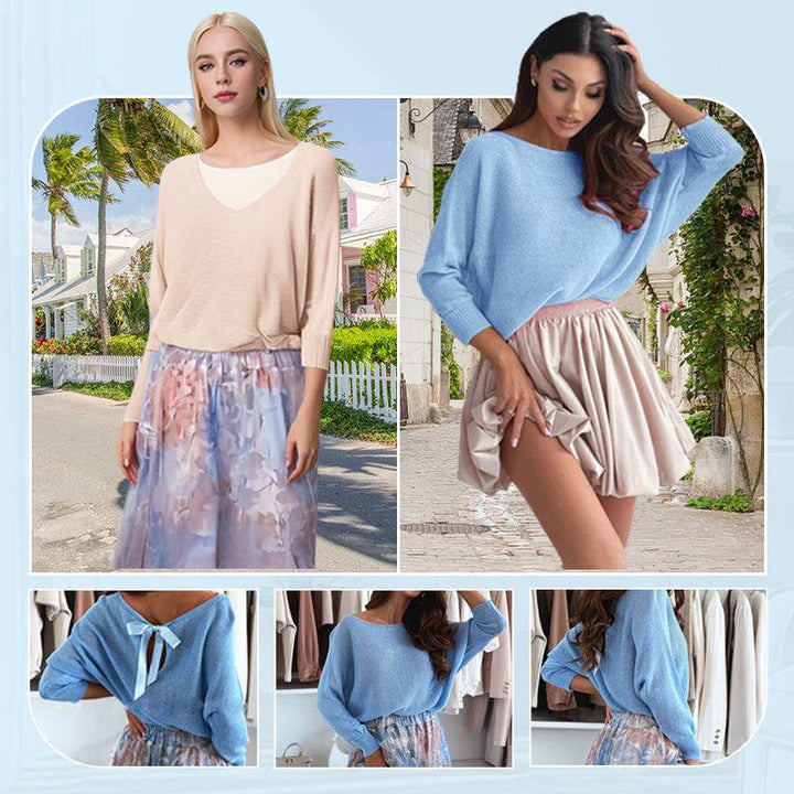 Yael™ Emma & Rose Durban blue luxurious fabric set with bow, soft and stylish clothing and accessories for elegant wear.