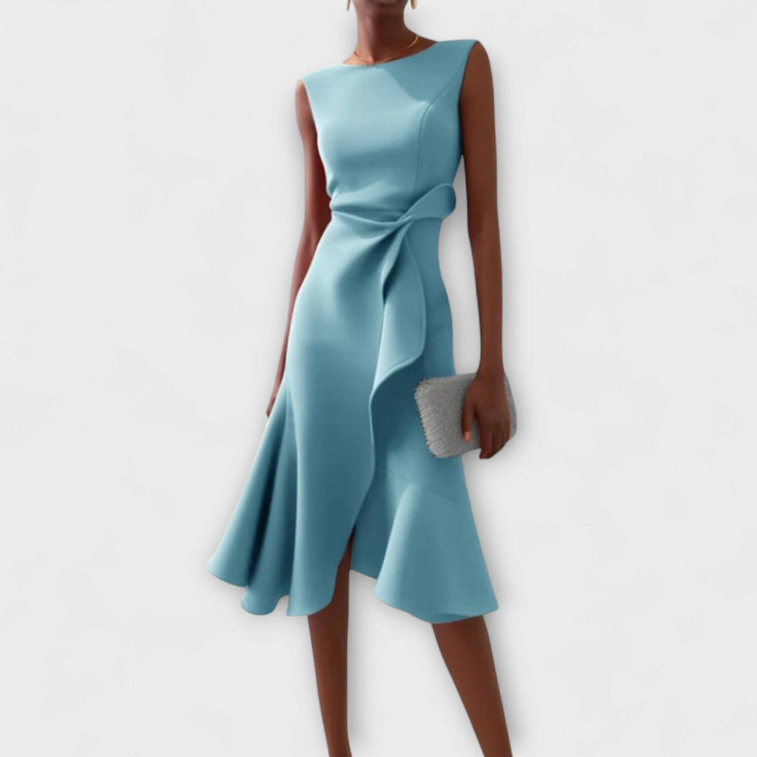 Darlene™ sophisticated midi dress by Emma & Rose Cape Town, featuring a fitted silhouette and elegant design.