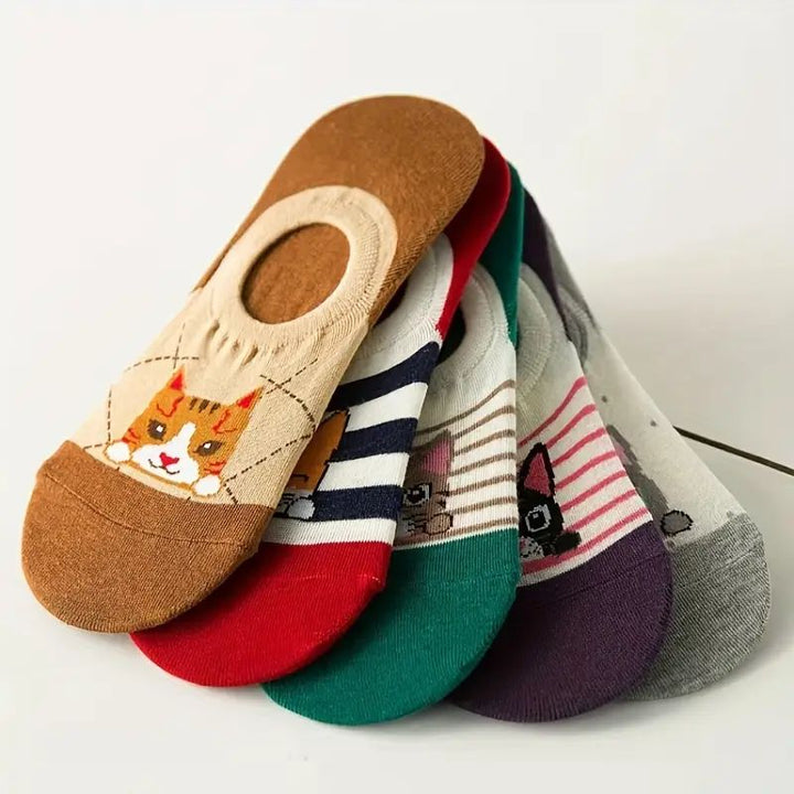 Casual Cat Pattern Socks, view 2 - Elena Harper