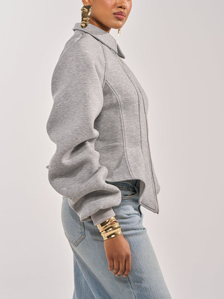 Sculptural Jacket & Fringe Wide-Leg Jogger Set
