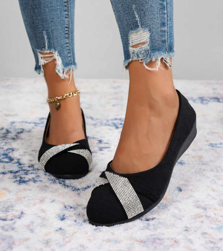 Marzia | orthopaedic shoes with lightweight wedge and rhinestones