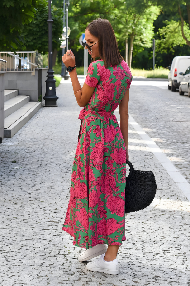 Neria™ | Elegant Printed Maxi Dress