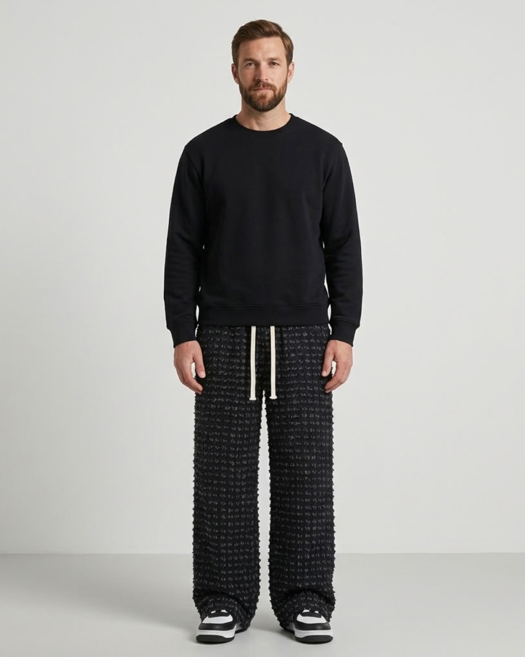 Distressed Straight Fit Cargo Trousers For Men