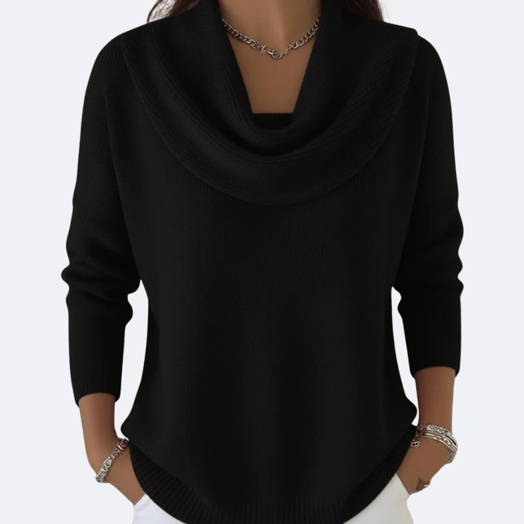 GIULIA Cozy Sweater with Ruffled Neck, view 5 - Elena Harper