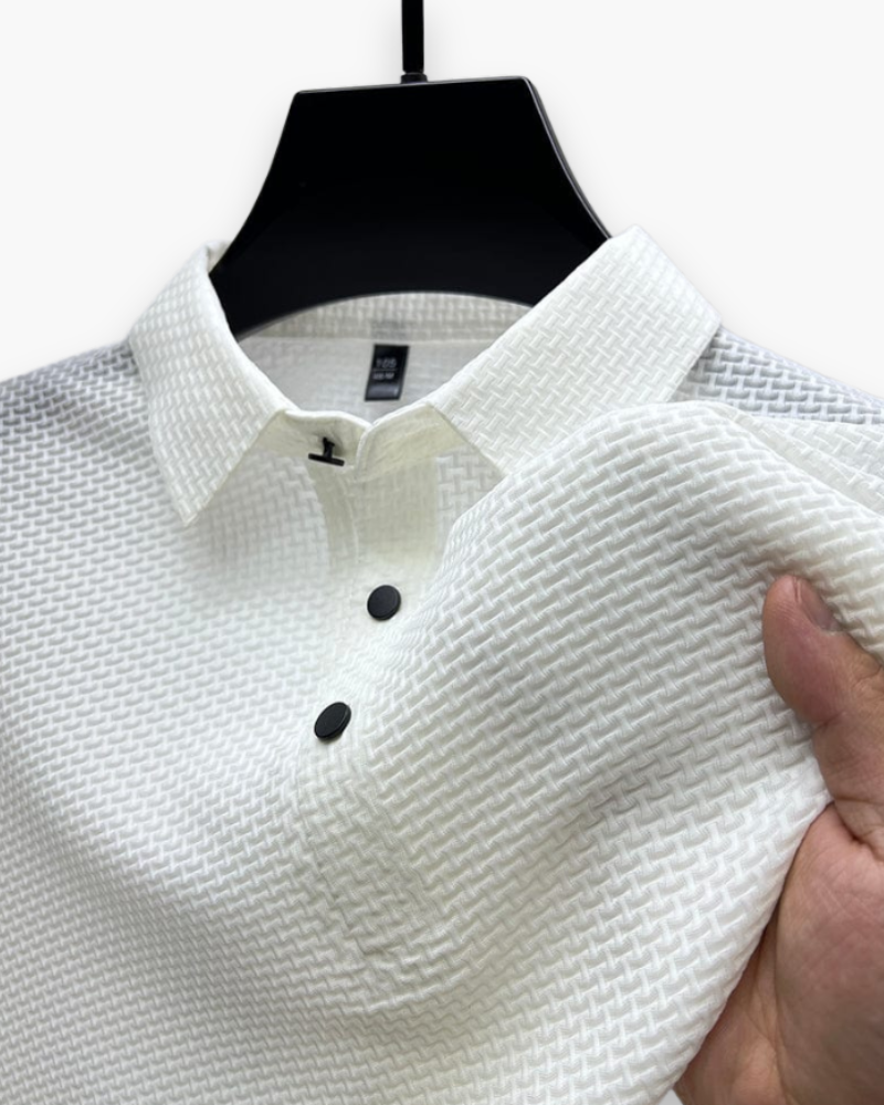 Chic Textured Polo for Men | Modern Elegance