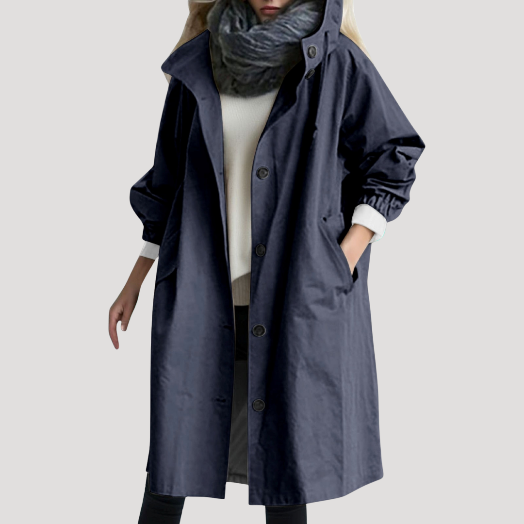 Women's Hooded Button-Up Coat